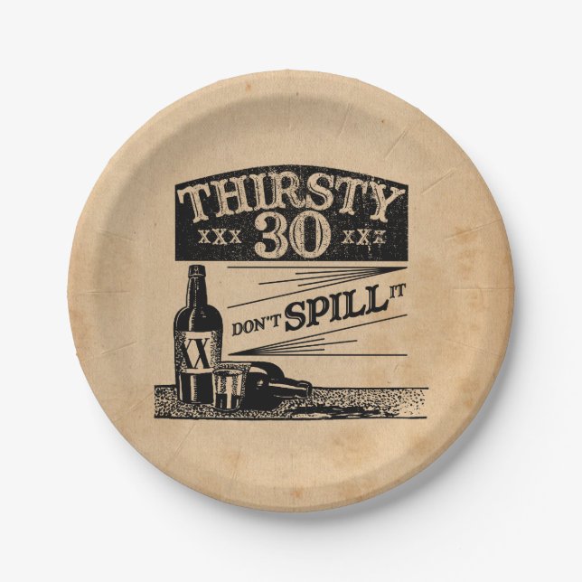 Plato De Papel trigésimo Placas del cumpleaños (Anverso)