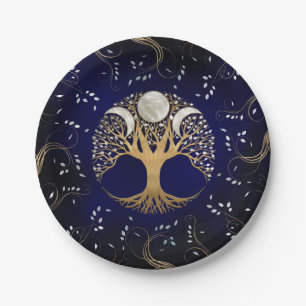Plato De Papel Triple luna - Árbol de vida Ornamento