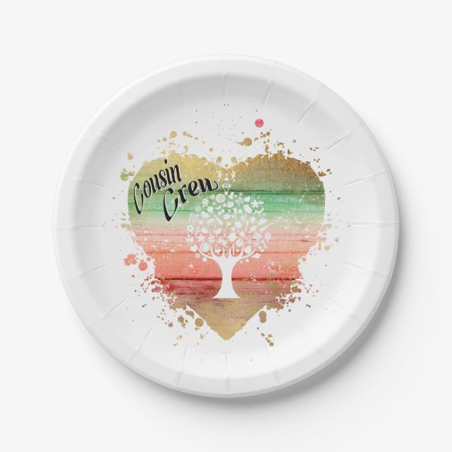 Plato De Papel Tripulación de primos (Anverso)