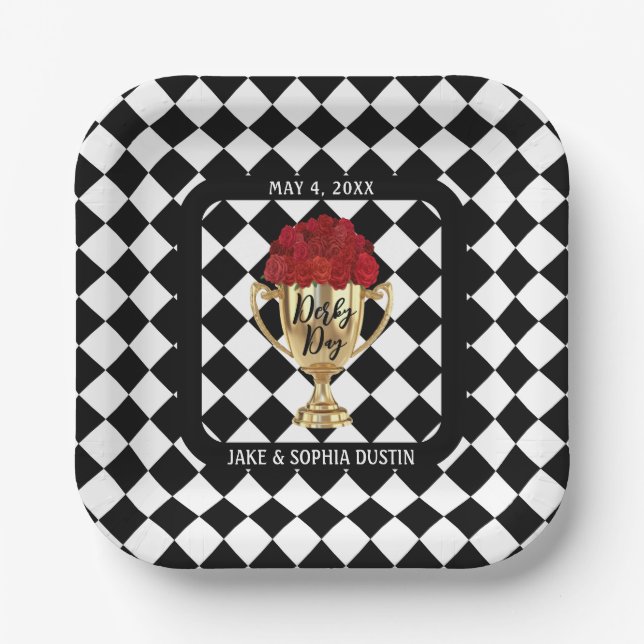 Plato De Papel Trofeo del Día de Derby y Rosas (Anverso)