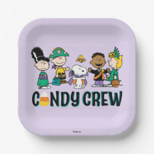 Plato De Papel Tropa de Dulces de Peanuts Pandilla de Halloween