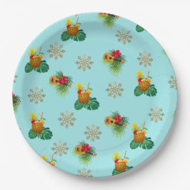 Plato De Papel Tropica Plate Aqua