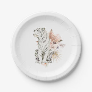 Plato De Papel Tropical Boho Tigres Despedida de Soltera