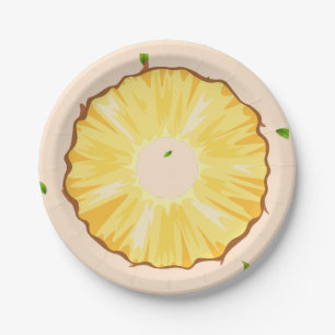 Plato De Papel TROPICAL SUMMER FRUIT piña Slice a la moda Patt