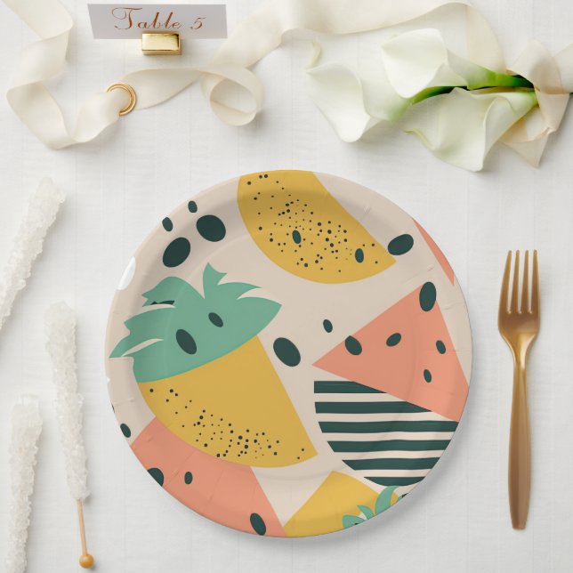 Plato De Papel Tropical & Summer Vibes (Boda)