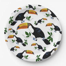 Plato De Papel Tropical Toucans - Playful Jungle