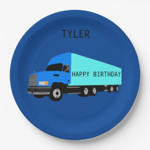 Plato De Papel "TRUCK" Happy Birthday paper plate para niños.