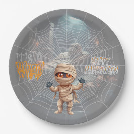 Plato De Papel Truco de Halloween de Treat Mummy's Lair