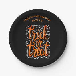 Plato De Papel Truco de Halloween o tratar a Baby Shower