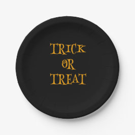 Plato De Papel Truco negro para tratar Halloween