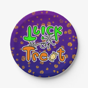 Plato De Papel Truco o trato de la fiesta de Halloween