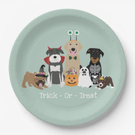 Plato De Papel Truco O Trato Felices Disfraces Mascotas De Hallow