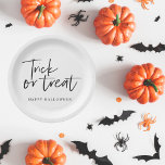 Plato De Papel Truco Y Tratamiento Mínimo Modernos | Feliz Hallow<br><div class="desc">Truco Y Tratamiento Mínimo Modernos | Feliz Halloween</div>