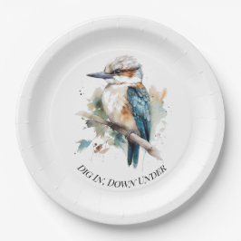 Plato De Papel True Blue Kookaburra, custom
