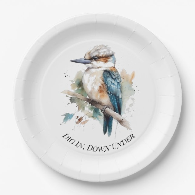 Plato De Papel True Blue Kookaburra, custom (Anverso)