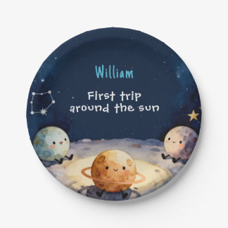 Plato De Papel True Space First Trip Around The Sun 1st Birthday