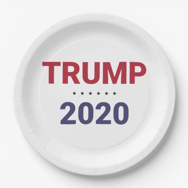 Plato De Papel Trump 2020 (Elecciones en Estados Unidos) (Anverso)