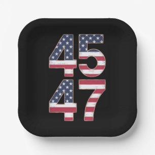 Plato De Papel Trump 2024 45 47 Antiguo
