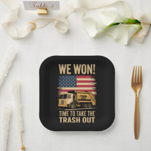Plato De Papel Trump 2024 Ganamos Ganamos Victoria Inauguración 2