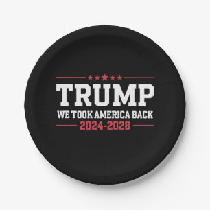 Plato De Papel Trump 2024 Recuperamos América 47 EE. UU.