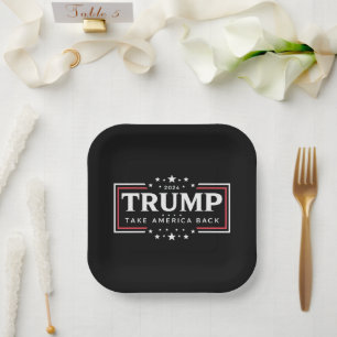 Plato De Papel Trump 2024 Recuperemos América