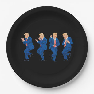 Plato De Papel Trump 45 47 Baile Divertido Bailando USA President