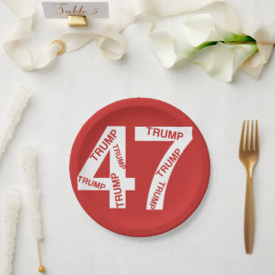 Plato De Papel TRUMP 47º presidente de la plancha de papel de EE.