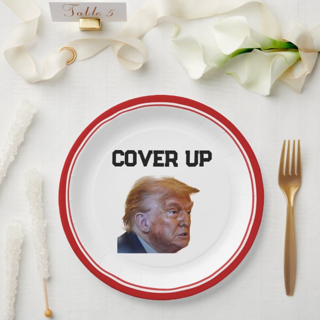 Plato De Papel Trump Cover Up Paper Plate (Boda)