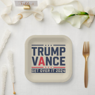 Plato De Papel Trump Ganó Elección 2024 Presidente Trump Vance