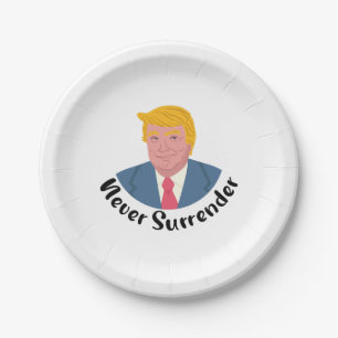 Plato De Papel Trump Mugshot nunca se rinde