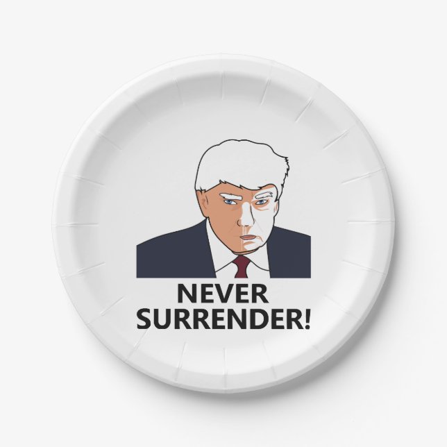 Plato De Papel Trump nunca renunció a la masacre (Anverso)