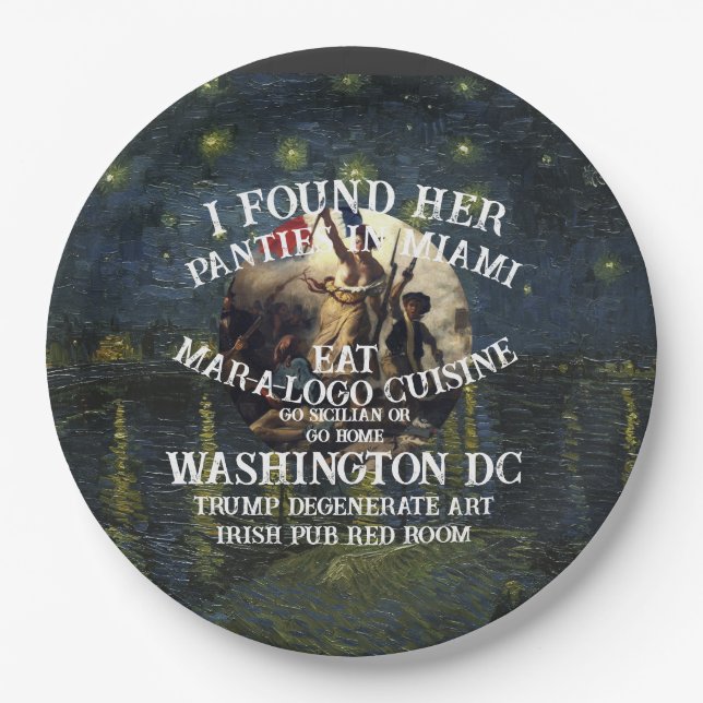 Plato De Papel Trump Panties Miami Catholic Church White (Anverso)