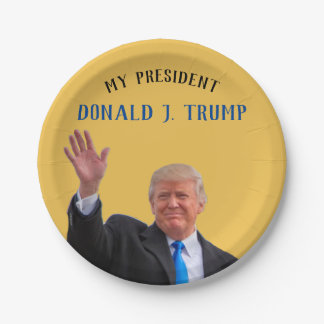 Plato De Papel Trump Patriótico 🚗 EEUU es mi presidente