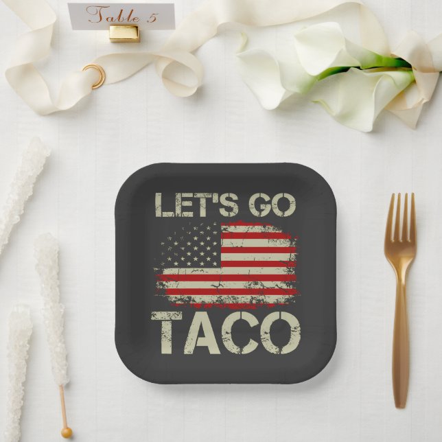 Plato De Papel Trump Siempre se Rajó Vámonos Taco (Boda)