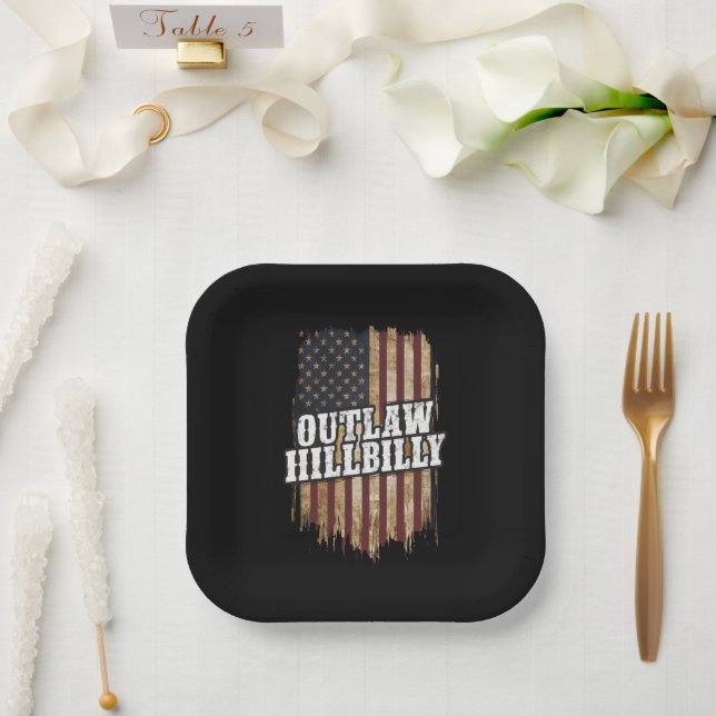 Plato De Papel Trump Vance 2024 J.D. Vance Forajido Hillbilly  (Boda)