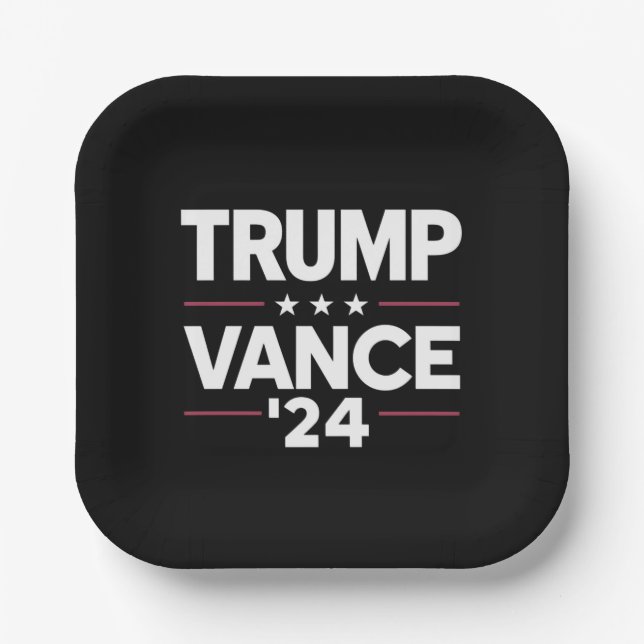 Plato De Papel Trump Vance 2024 para las elecciones presidenciale (Anverso)
