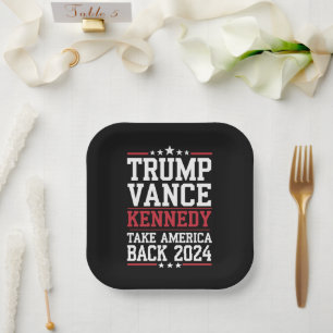 Plato De Papel Trump Vance Kennedy Recuperemos América De Nuevo