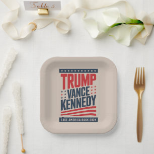 Plato De Papel Trump Vance Kennedy Recuperemos Estados Unidos 202