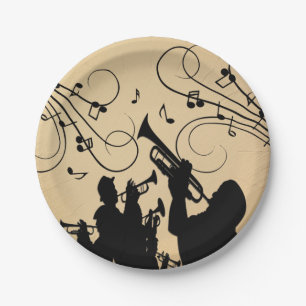 Plato De Papel Trumpet Section Rustic Music