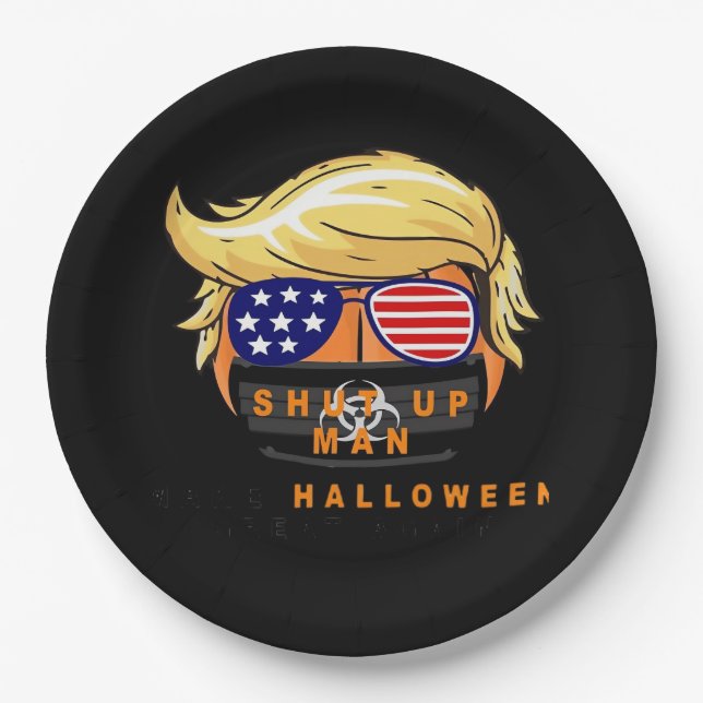 Plato De Papel Trumpkin hace que Halloween sea grande de nuevo re (Anverso)