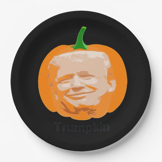 Plato De Papel Trumpkin Halloween Classic (Anverso)