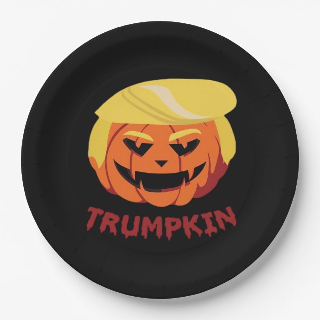 Plato De Papel Trumpkin Scary Halloween Gift Classic (Anverso)
