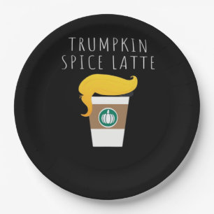 Plato De Papel Trumpkin Spice Latte Funny Chiste Calabaza Spi