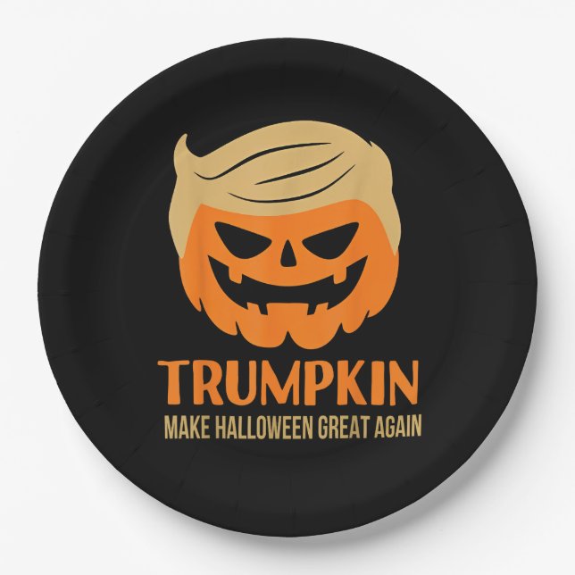 Plato De Papel Trumpkin vuelve a hacer grande a Halloween (Anverso)