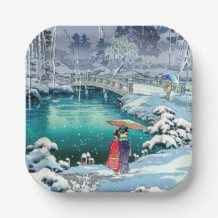 Plato De Papel Tsuchiya Koitsu - Nieve de primavera en Maruyama