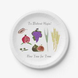 Plato De Papel Tu Bishvat