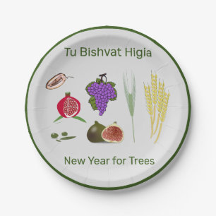 Plato De Papel Tu Bishvat