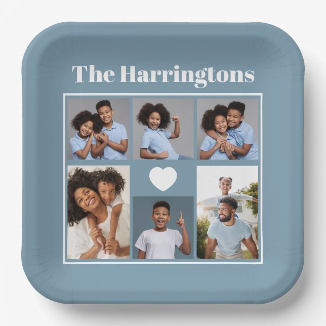 Plato De Papel Tu conjunto de fotos, texto y montaña rusa (Anverso)