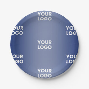 Plato De Papel Tu logo simple logotipo repetido gradiente azul ma