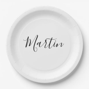 Plato De Papel Tu nombre   Guión elegante